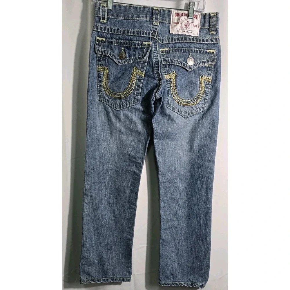 True Religion Jeans Mens Size 31x27 Blue Denim Bobby Tapered Pants